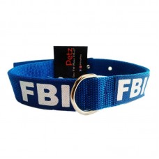 31224 - Coleira Resistente para Cães de Grande Porte FBI Azul - Nº04