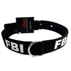 31243 - Coleira Resistente para Cães de Grande Porte FBI Preto - Nº10