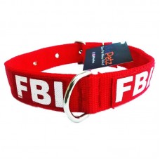 31242 - Coleira Resistente para Cães de Grande Porte FBI Vermelho- Nº10