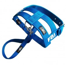 31263 - Conjunto Guia e Peitoral Premium para Cães Passeio FBI Azul - Nº11