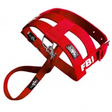 31265 - Conjunto Guia e Peitoral Premium para Cães Passeio FBI Vermelho - Nº11