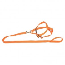 33728 - Conjunto Guia e Peitoral para Cães Neon Regulavel Laranja - Nº04