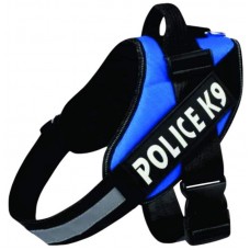 34261 - Coleira Peitoral Police K9 P/ Cães de Grande Pequeno Azul 32x15cm - Tam P