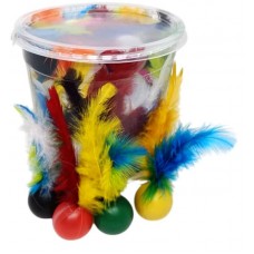 35466 - BOLINHA C/PENAS E CHOCALHO POTE C/30UN