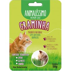 33910 - Graminha P/ Gatos Elimina Bola de Pelo Digestão Saudavel - 50g 