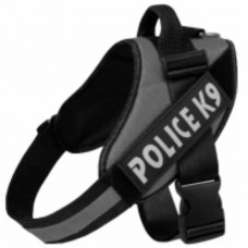 34281 - Coleira Peitoral Police K9 P/ Cães de Grande Porte Preto 90x15cm - Tam G