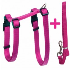 34398 - Conjunto Guia e Peitoral P/ Gatos Liso Animalissimo