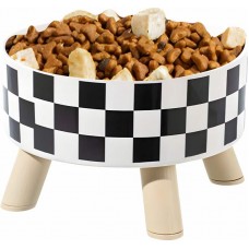 34436 - COMEDOURO ALTO XADREZ ANIMALISSIMO