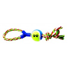 34473 - Brinquedo Mordedor P/ Cães Cabo de Guerra + Bola Tenis Animalissimo - 40cm