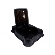 34563 - Comedouro e Bebedouro Dupla função Animalissimo - Preto