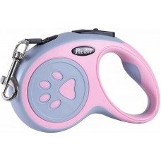 34668 - Guia Retratil Coleira P/ Passeio Cães e Gatos Animalissimo Colors Patinha - 3m