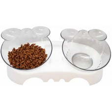 34717 - Comedouro Duplo Suspenso P/ Cães Com Orelinha Animalissimo