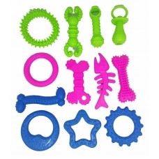 34725 - Kit Mordedor Maciço TPR Brinquedo P/ Cães Animalissimo - 12 Unidades