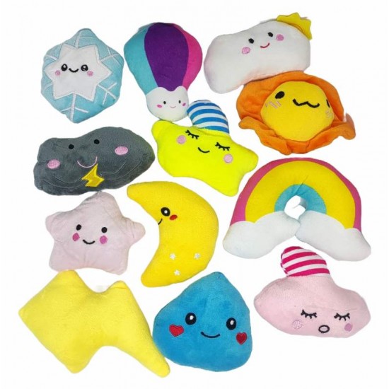 Kit Mordedor Mix Pelucia Brinquedo P/ Cães Animalissimo - 12 Unidades