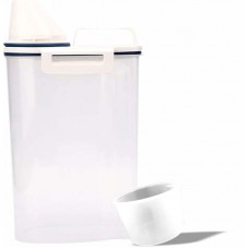 34756 - Pote Hermético P/ Ração Copo Medidor Transparente Animalissimo - 2,3L