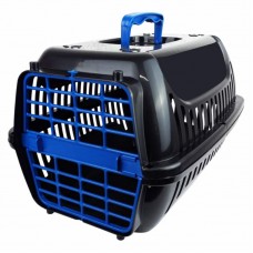 34760 - Caixa de Transporte Premium c/ Grade Removivel Preto/ Azul - Nº01