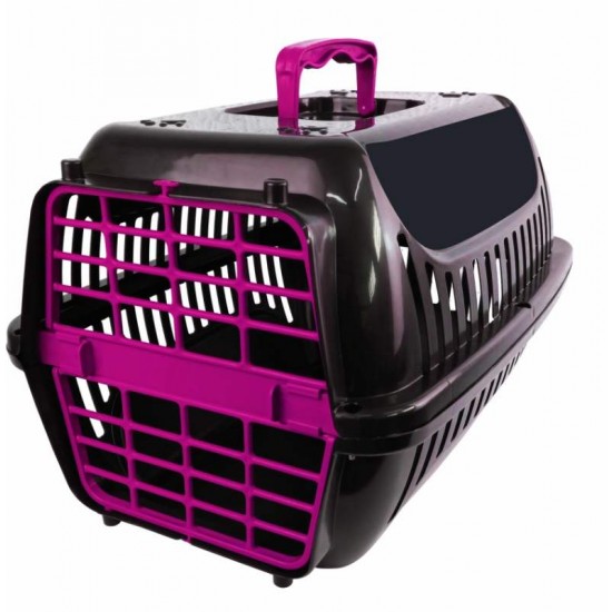 Caixa de Transporte Premium c/ Grade Removivel Preto/ Rosa - Nº01