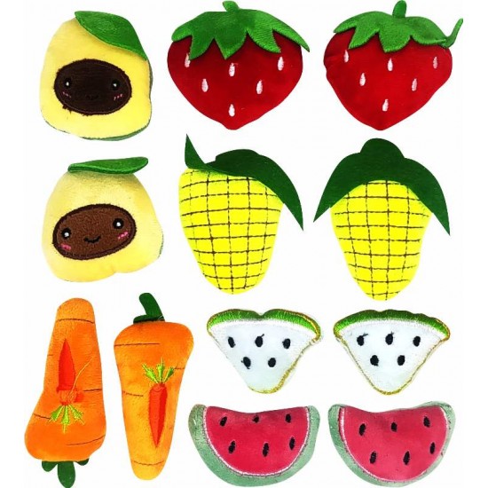 BRINQ PELUCIA MIX FRUTINHA C/12UN